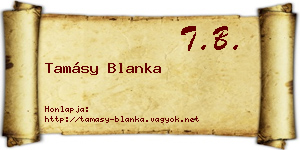 Tamásy Blanka névjegykártya